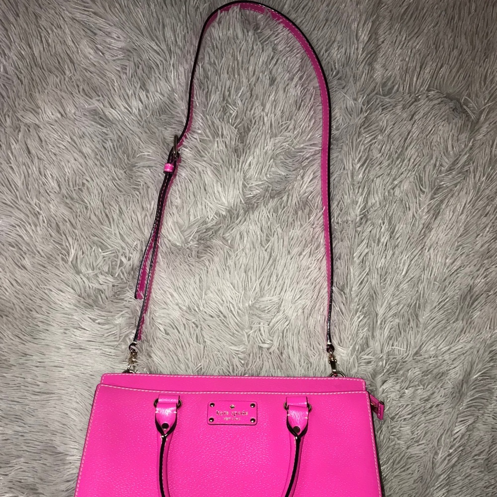 Kate Spade hot pink satchel with shoulder strap - Picture 4 of 8